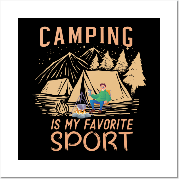 Camping is my favorite sport Wall Art by safi$12